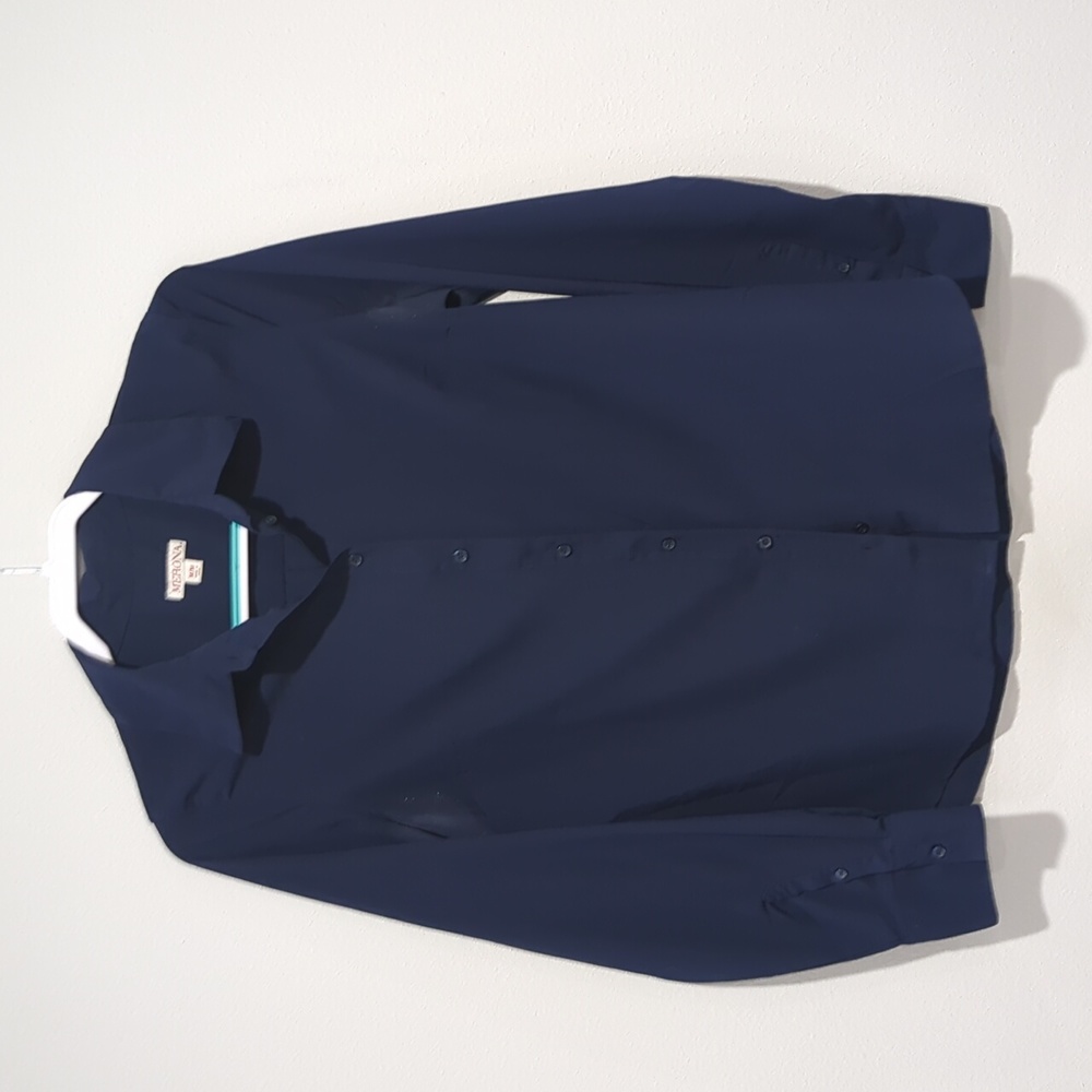 Navy blue button down shirt
